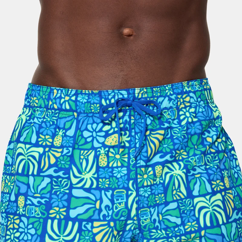 speedo Blue Men's Print Redondo Edge Volley Swimming Trunks for Men | Best Price UAE